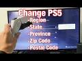 PS5 How to Change Region State Province Zip Code Postal Code Address