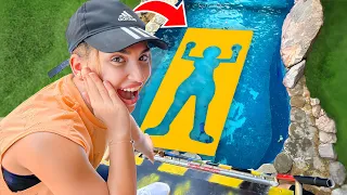 تحدي الاشكال الصعبة على المسبح سارة مقلبتني 