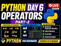 Day 6 Python for Beginners Operators Part-2 Compound Assignment Logical Operators