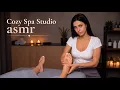 Relax to a foot massage and a few soft whispers asmr