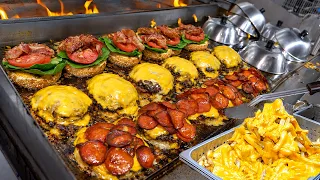 푸짐함 끝판왕!! 하루 100개 완판 미친 퀄리티 치즈버거, 스테이크 샌드위치 Korean Double Cheese Burger | Korean street food