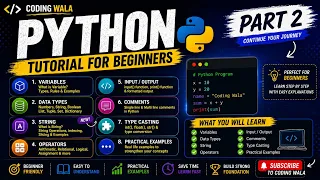 Python Tutorial for Beginners Part 2 Variables Data Types Strings Operators Input Output