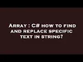 Array C how to find and replace specific text in string