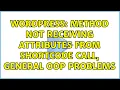 Wordpress Method not receiving attributes from shortcode call general OOP problems