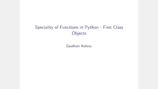 Functions First Class Objects in Python