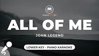 All Of Me John Legend Lower Key Piano Karaoke 