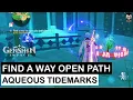 Find a way to open the path forward Aqueous Tidemarks Genshin Impact