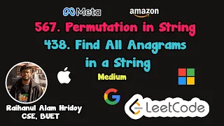 567 Permutation in String 438 Find All Anagrams in a String Leetcode Solutions