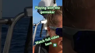 Playing with the gennaker at sea #lovesailing #sailing #sailingadventures #gennaker #boatlifestyle