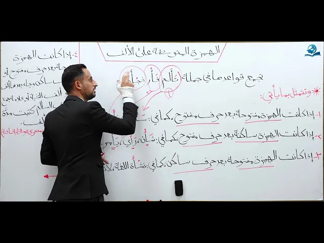 ⁣الدرس (4) الهمزة المتوسطة على الألف - اللغة العربية للصف الثاني المتوسط
