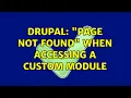 Drupal Page not found when accessing a custom module