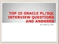 TOP 25 PLSQL Interview Questions in Oracle PLSQL