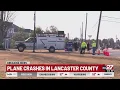 Downed plane parked cars burn in Lancaster Co crash