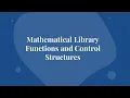 Basic Computer Languages Lesson 6 Control Structures