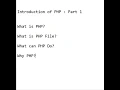 Tutorial 1 Introduction of PHP - For Beginners