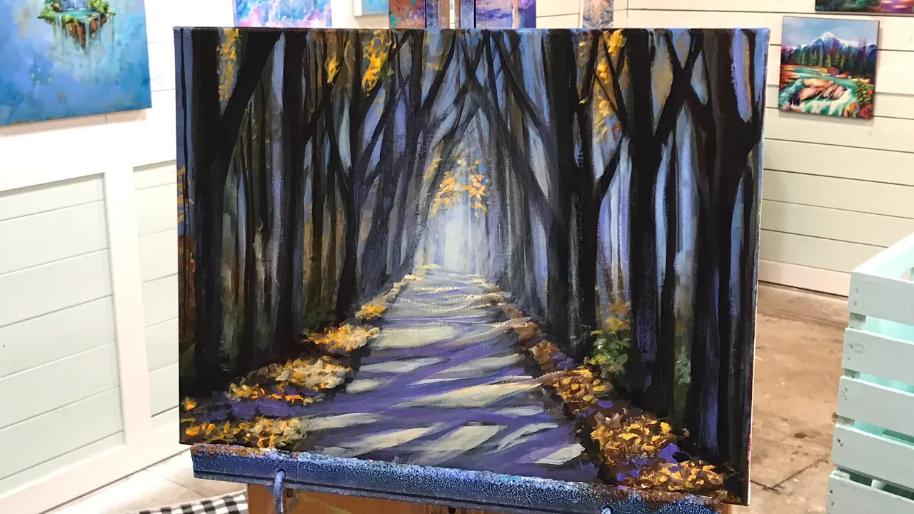 HOW TO PAINT AUTUMN/FALL LANE | STEP BY STEP PAINTING TUTORIAL
