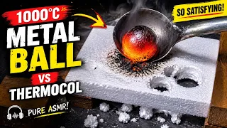 Hot 1832Β°F Metal Balls on Styrofoam and Thermocol ASMR π₯π€― #shorts #asmr #experiment