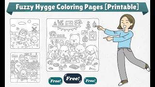 Fuzzy Hygge Coloring Pages PDF Free Printable