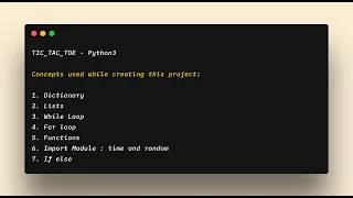 Python project Tic-tac-toe Implementation Tic-tac-toe project Python Beginners Project