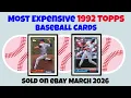 1992 Topps Most Expensive eBay Sales Baseball Cards March 2026