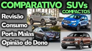 QUAL MELHOR SUV COMPACTO - Comparativo SUV 2020 Kicks Creta T Cross Ecosport