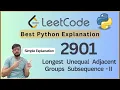 Leetcode 2901 Longest Unequal Adjacent Groups Subsequence I Leetcode 2901 Python Solution