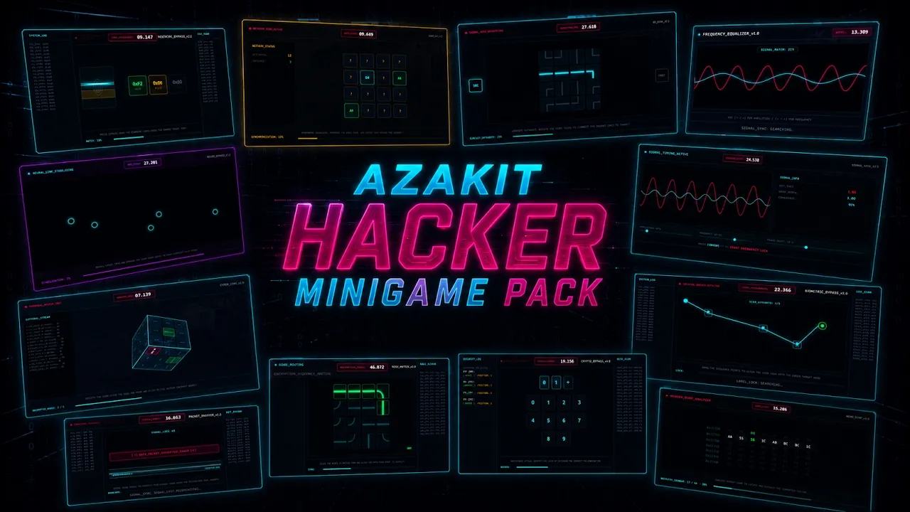 🕵️ Hacker Minigame Pack (12-in-1) [Escrow]