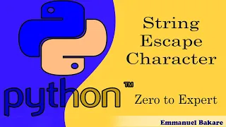 12 - Python String Escape characters