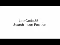 Search Insert Position - LeetCode 35