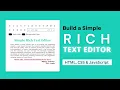 Build a Fully Functional Rich Text Editor using HTML CSS JavaScript Step-by-Step Tutorial