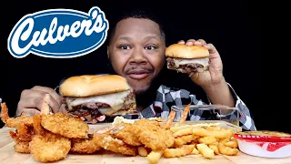 Culvers Mushroom Swiss Melt With The Best Fried Shrimp Mukbang Flavasbydamedash