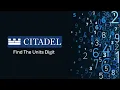 Citadel Quant Interview Question Find The Units Digit