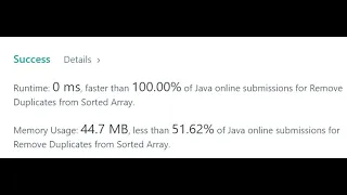Remove Duplicates from Sorted Array LeetCode 26 0 ms beat 100 Users