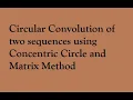 This discusses how to find Circular Convolution using Concentric circle method and Matrix
