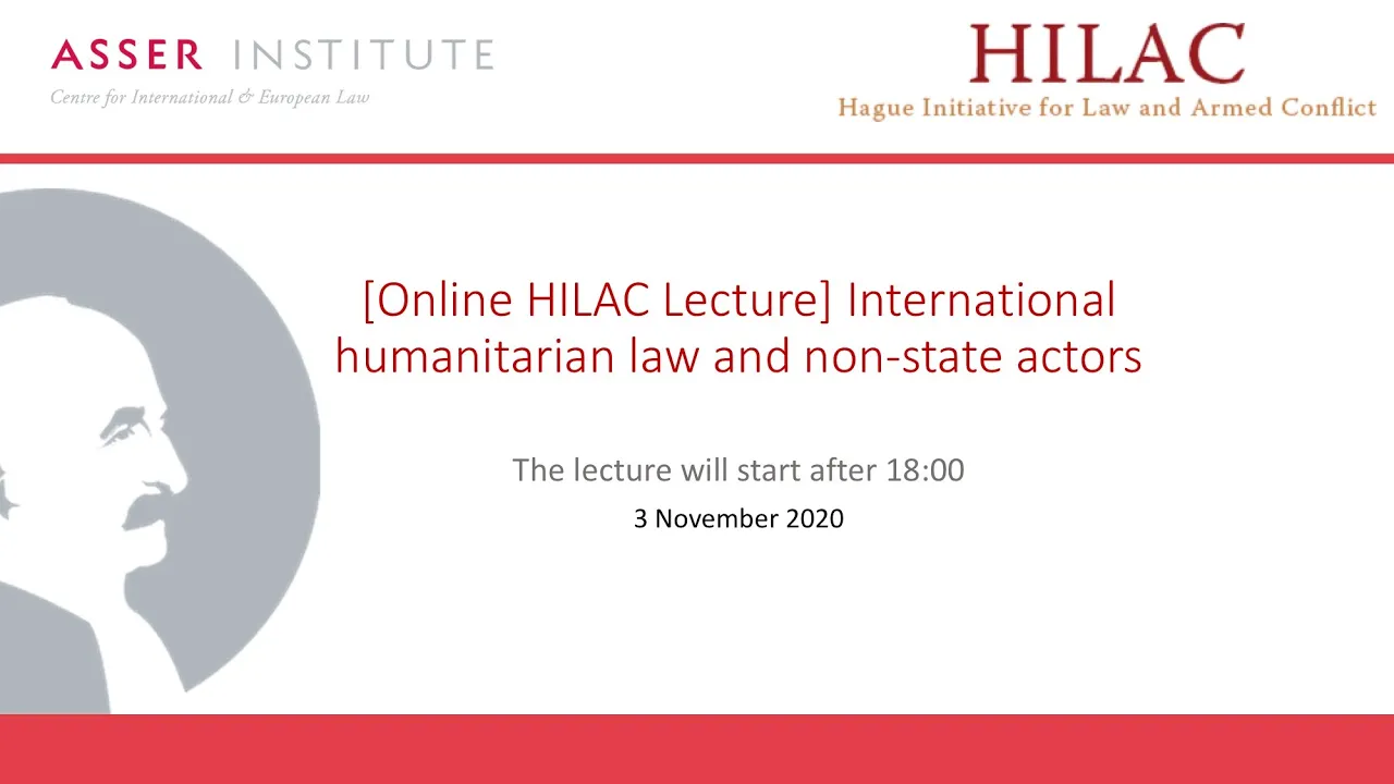 [Online HILAC lecture] International humanitarian law and non-state actors