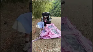 ☔ 🎀💗Camping in the rain, just soaking in the peace of the moment. #camping #outdoors #rv