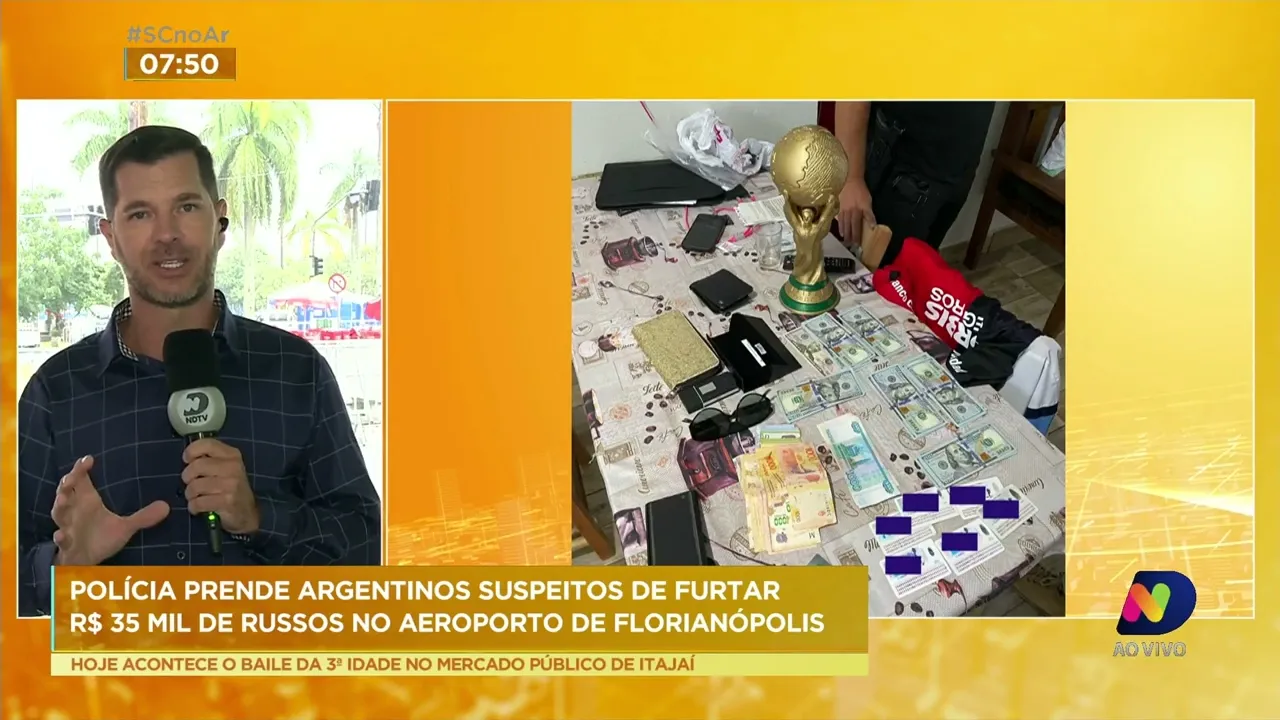 São presos os suspeitos de furtarem o equivalente de R$ 35 mil de turistas russos no Litoral de SC