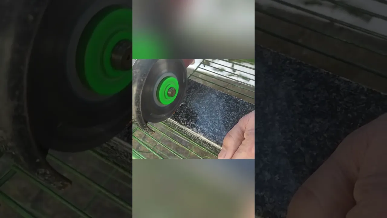 Mini Grinder Cuts Marble
