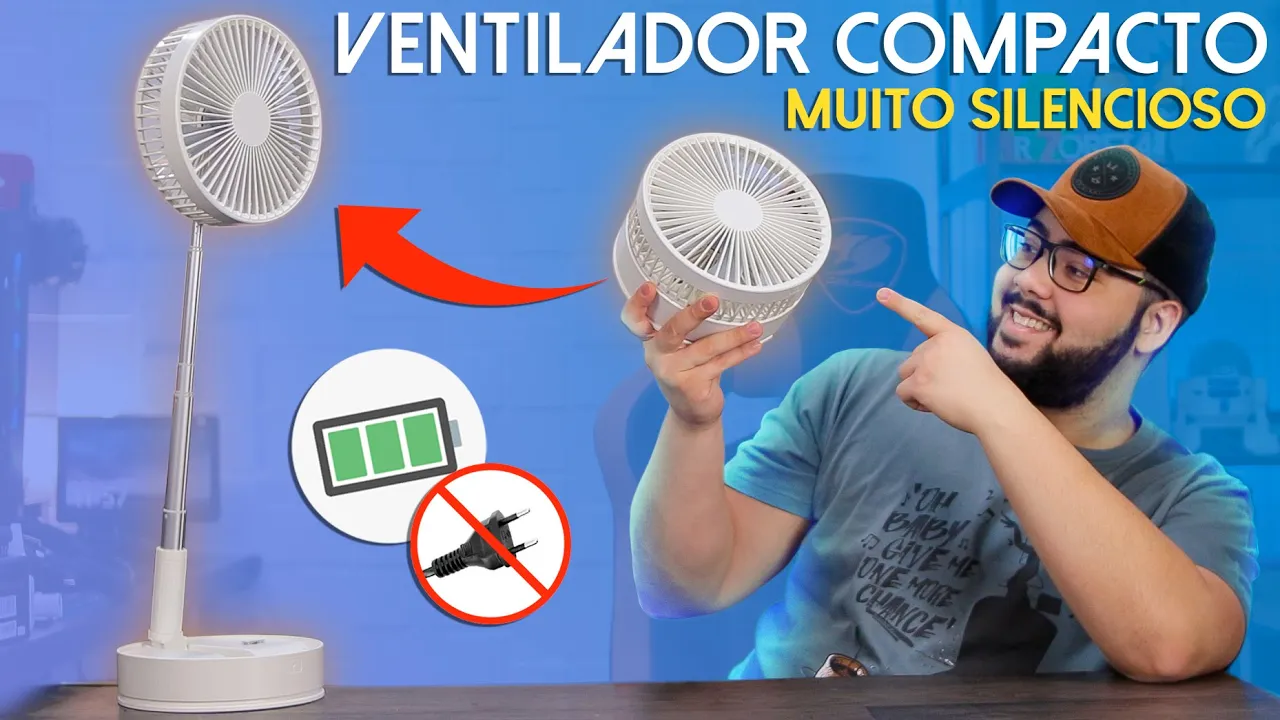 Este Ventilador é Único! Retrátil, Silencioso, Com BATERIA e Compacto! ADOREi! BlitzWolf F3