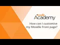How can I customise my Moodle front page