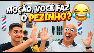 😱 Pedi pra fazer o “Pézinho” e olha no que deu! 😂💈 | Pegadinha no Barbeiro
