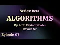 Episode 07 Searching Sorting Algorithms Algorithms Prof Ravindrababu Ravula Sir