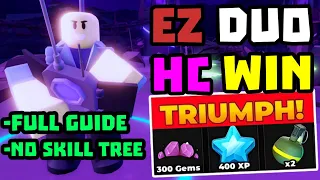 DUO Hardcore Triumph with No Skill Tree Full Guide TDS Tower Defense Simulator