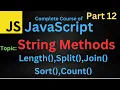 JavaScript String Method JavaScript Tutorial length join count split concat