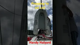 How to get the tender back on board #island #travel #boat