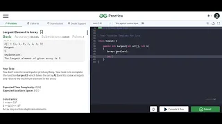 Find the largest element in the given Array GeeksforGeeks