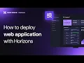 How to Deploy Your Web App with Hostinger Horizons