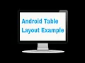 Android Table Layout Example