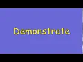 Demonstrate synonym