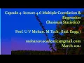 Capsule4 Lecture 6 Multiple Partial Correlation Regression